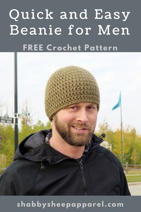 This FREE Crochet Beanie for men comes in four sizes, from toddler to men's large. I always let my husband pick out the colour when I make something for him and he chose Avocado, which I love as well!! This hat works up so quickly, using mainly the double crochet stitch. It looks great and my husband loves wearing it, which is always a plus! It is such a quick and easy crochet pattern. Guys Crochet Hat, Mens Toques Free Pattern, Men’s Beanie Crochet Pattern Easy, Crochet Men Hats, Crochet Beanie Pattern For Men, Crochet Hats For Men Free Pattern Guys, Easy Crochet Beanie For Men, Easy Mens Beanie Crochet Pattern Free, Double Crochet Hat Pattern Free