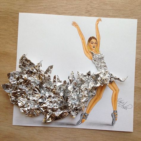 Armenian Fashion Illustrator Creates Stunning Dresses From Everyday Objects (10+ Pics) Armenian Fashion, Fashion Illustration Sketches Dresses, Illustrator Design, Fashion Design Sketchbook, 3d Fashion, Tin Foil, Fashion Illustration Dresses, Fashion Illustration Sketches, Creative Artwork