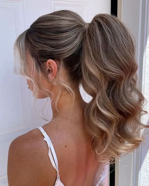 Trending Ponytail Hairstyles, Trendy Ponytail Hairstyles, Curled Ponytail Hairstyles, Trendy Ponytail, The Perfect Ponytail, Prom Ponytail Hairstyles, Fancy Ponytail, Bridesmaid Hair Ponytail, Bridal Ponytail