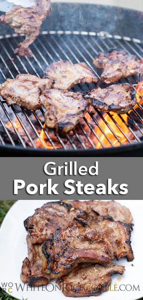 Pork Steak Marinade, Pork Shoulder Steak Recipes, Grilled Pork Steaks, Quick Pickle Recipe, Pork Shoulder Steak, Pork Steak Recipe, Pork Steaks, Vietnamese Style, Grilled Steak Recipes