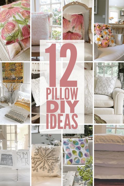 Today I am sharing some of my DIY pillow projects. I was a bit shocked to see that I have made so many pillows but I think there just might be one here that all of you may like. Easter Pillows Ideas, Pillow Diy Ideas, Pillow Cover Designs Ideas, Cushion Covers Ideas, Diy Flower Pillow, Sewing Pillows Ideas, Throw Pillow Covers Diy, Christmas Pillows Diy, 100 Year Old Home