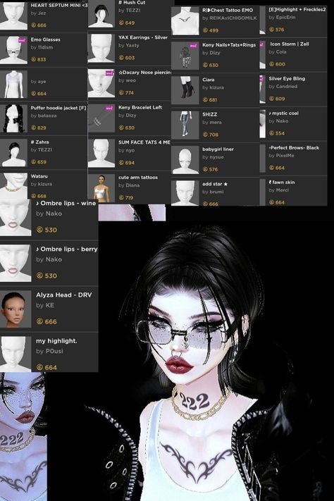 Made by me : STASY LOVE Imvu Emo Outfits, Imvu Y2k Outfits Ideas, Imvu Hair Ideas, Imvu Skins Ideas, Fit Imvu, Imvu Avatar Ideas, Imvu Avi Ideas, Imvu Outfits Ideas, Imvu Fits