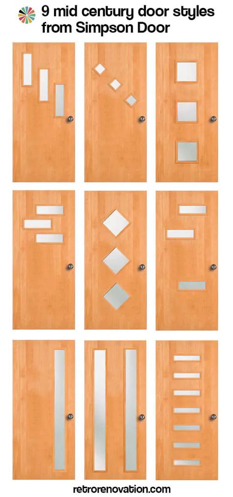 Midcentury Modern Front Door, Mid Century Doors, Mid Century Modern Front Door, Modern Front Doors, Exterior Door Styles, Mid Century Modern Door, Diy Mid Century Modern, Mid Century Modern Exterior, Diy Mid Century