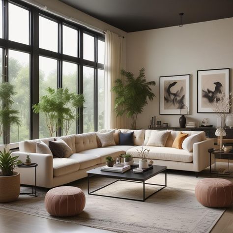 🏡 Cozy living room vibes! Beige sofa with plush pillows, a matching ottoman & a sleek black coffee table. 🌿 Indoor plants add a splash of green, with the big windows letting in lots of natural light. 🖼️ Abstract art & soft rug make it extra homey! #LivingRoomGoals #HomeDecorInspo 🛋️✨
#odastudioAI #odaAIstudio #odastudio
#modernlivingroom
#livingroomdesign
#sofaideas
#livingroomdecor
#homedecor
#interiordesign
#contemporaryliving
#livingroomfurniture
#livingroomstyle
#cozylivingroom Room Decor Ideas Beige, Living Room Vibes, Cozy Living Room Decor Ideas, Cozy Living Room Decor, Light Abstract, Black Coffee Table, Room Vibes, Living Room Goals, Beige Sofa