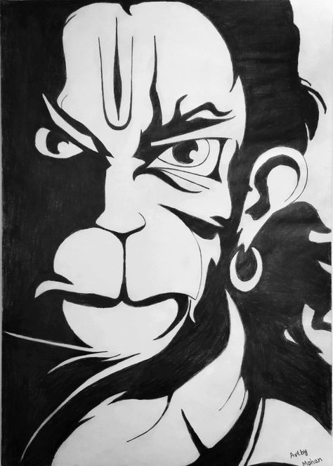 Bajarangi Drawing, Lord Hanuman Pencil Sketch, Sketch Of Lord Hanuman, Hanuman Abstract Art, Bholenath Mandala Art, Hanuman Sketch Pencil Easy, Hindu God Drawing Sketch, Logo Design Art Drawings, Hanuman Ji Sketch Pencil Easy