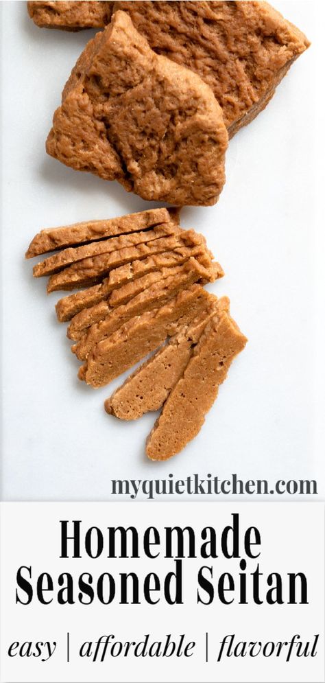 Easy Seitan Recipe, How To Make Seitan, Seitan Recipe, Homemade Seitan, Vegan Seitan, Vegan Meat Substitutes, Seitan Recipes, Meatless Main Dishes, Vital Wheat Gluten