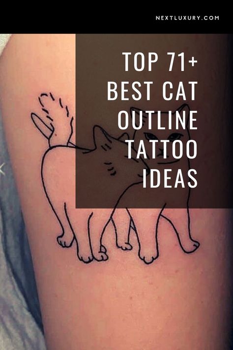 Tattoo Of Cats Ideas, Best Friend Matching Cat Tattoos, Cat Owner Tattoo Ideas, Cat Lover Tattoo Ideas, Cat Tattoo Designs Minimalist, Pet Memorial Tattoo Cat Ideas, Minimalist Cat Tattoo Simple, Two Cats Outline Tattoo, Cat Person Tattoo