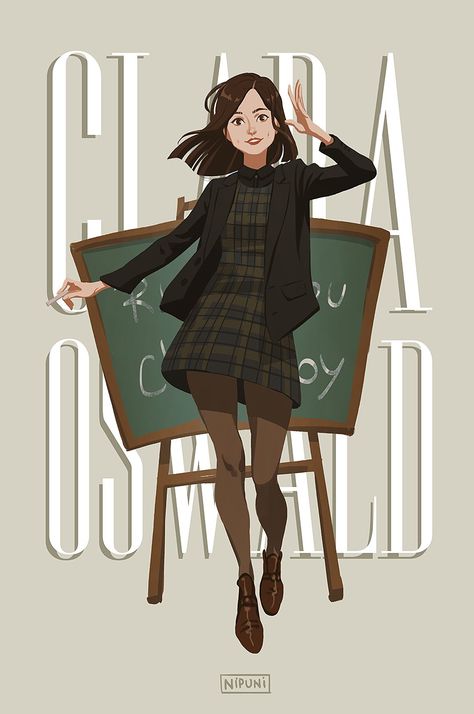 Dr Who Companions, Doctor Who Clara, Doctor Who Companion, All Doctor Who, Doctor Who Companions, Trendy Work Outfit, Doctor Who Fan Art, Fandom Drawing, Twelfth Doctor