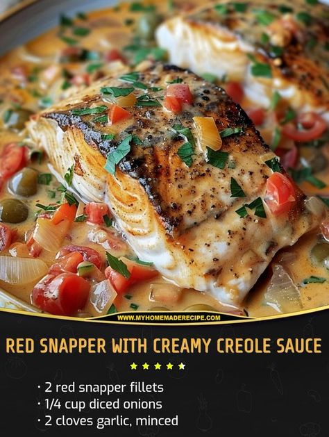 Family Cookbook | Red Snapper with Creamy Creole Sauce  | Facebook