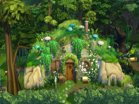 Sims 4 Nature Clothes, Sims 4 Mushroom House, Sims Hobbit House, Sims 4 Plant House, Treehouse Sims 4, Sims Fairy House, The Sims 4 Tree House, Sims4 Tree House, Sims 4 Cc Nature