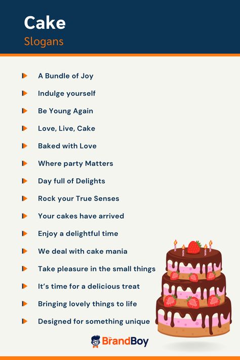 Looks Delicious Quotes, Birthday Cake Aesthetic Quotes, Bake Shop Logo Ideas, Cake Bussines Name Ideas, Cake Slogans Bakeries, Quotes For Cake Business, Cake Bussines Ideas, Caption For Cake Post Instagram, Chocolate Cake Captions Instagram