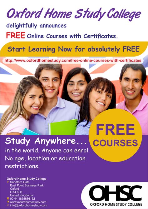 Oxford Home Study College pleasantly announces the free online courses all over the world. These free online distance learning courses will act as a starting point for your further education. In addition, you can enhance your professional knowledge and skills. By joining these online courses you can understand the working of online education. Free Online Courses With Certificate, Online Courses With Certificate, Free College Courses Online, Free Courses Online, Free College Courses, Free Online Education, Study College, Educational Tips, Free Online Learning