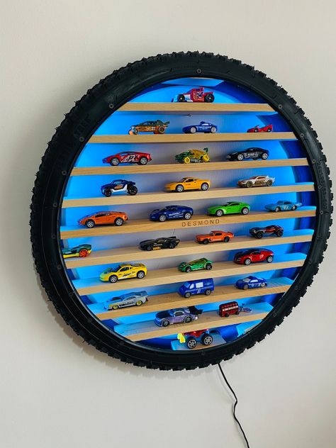 Bike Tire Shelf, Car Display Shelf, Tire Shelf, Matchbox Cars Display, Toy Car Display, Hot Wheels Storage, Toy Car Storage, Hot Wheels Display, Car Display