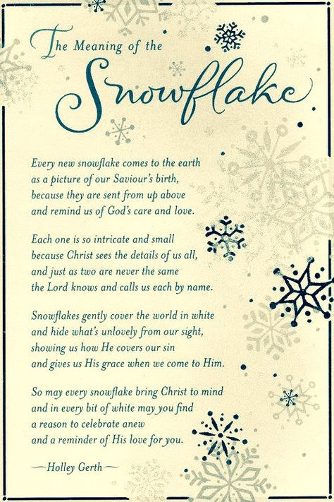 'Meaning of a Snowflake'❄️ Meaning Of Snowflake, Christian Snowflake Poem, Snowflake Quotes Unique, Snowflake Sayings, Snowflake Game, Snowflake Meaning, Positive Verses, Snowflake Quotes, Snowflake Poem