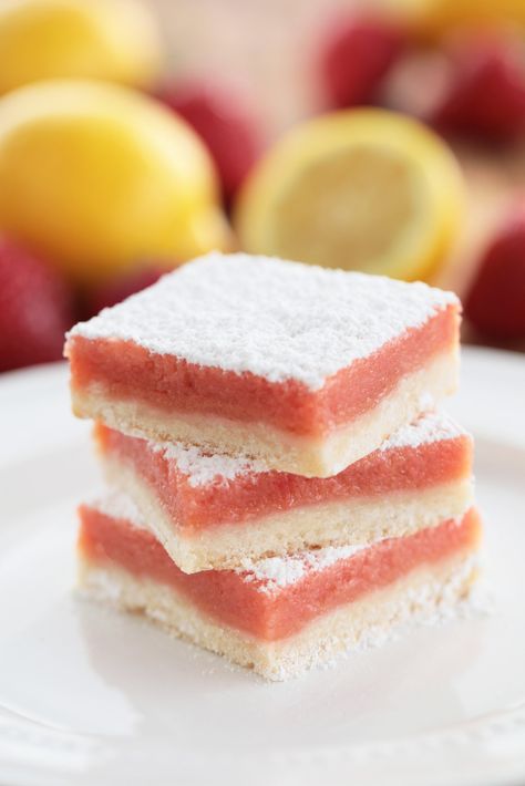 Strawberry Lemon Bars, Lemonade Bars, Strawberry Bars, Lemonade Bar, Rosanna Pansino, Sugar Cookie Crust, Strawberry Lemon, Raspberry Lemonade, Ritz Crackers