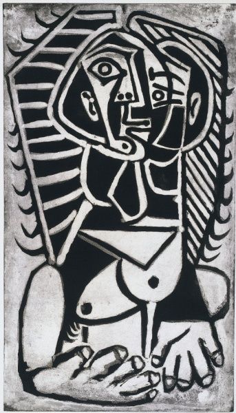 The Egyptian - Picasso - 1953 - sugarlift aquatint - The Cleveland Museum of Art Egyptian Artwork, Picasso Prints, Picasso Cubism, Picasso Drawing, Cubist Movement, Pablo Picasso Art, Art Picasso, Picasso Paintings, Picasso Art