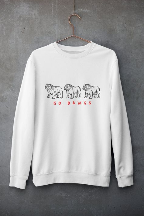 Alabama Football Shirts, Roll Tide Roll, Alabama Sweatshirt, Georgia Shirt, Alabama Shirts, Bulldog Sweatshirt, Georgia Football, White Heather, Ciao Bella