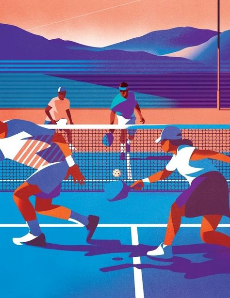 Pickle Ball Graphic Design, Pickleball Painting, Sport Packaging Design, Pickleball Illustration, Pickleball Poster, Pickleball Aesthetic, Cj Johnson, Tailgate Outfits, Event Proposal