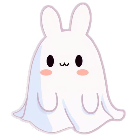 Cute Ghost bunny sticker on my redbubble store 👻 Bunny Ghost Tattoo, Halloween Bunny Drawing, Ghost Bunny Tattoo, Cute Ghost Stickers, Ghost Bunny, Bunny Kawaii, Kawaii Ghost, Chalkboard Calendar, Bunny Tattoos