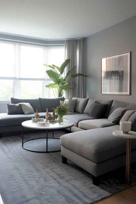 Cozey Ciello Dream Grey, Grey Tones Living Room, Dark Grey Walls Living Room, Modern Gray Living Room, Interior Design Grey, 1990s House, Old Living Room, Scandinavian Interior Living Room, Living Room Color Combination