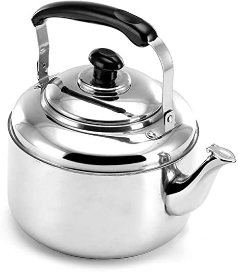 Tea Kettle-Whistle Tea Kettle for Stove Top, Heat-Resistant Handle And Large Capacity Stainless Steel Tea Kettle (Color : Silver, Size : 6L)KYB 3340143 Excel-G Gas Strut Iced Tea Maker, Stainless Steel Stove, Gooseneck Kettle, Whistling Tea Kettle, Tea Kettles, Water Kettle, Die Casting, Electric Oven, Stock Pot