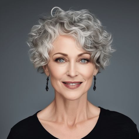 Gray Hairstyles, Short Curly Hairstyles For Women, Short Wavy Haircuts, Curly Pixie Haircuts, Grey Curly Hair, Bob Haircut Curly, Hairstyles For Women Over 60, Curly Hair Photos, Curly Haircuts