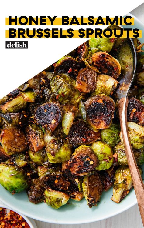 Honey Balsamic Brussel Sprouts, Brussel Sprouts Recipes Easy, Aip Protocol, Glazed Brussels Sprouts, Balsamic Brussels Sprouts, Balsamic Brussel Sprouts, Crispy Brussels Sprouts, Brussel Sprout Recipes Roasted, Sprouts Recipe