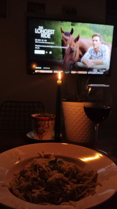 wine, pasta, romantic movie Pasta With Wine, Romantic Movie Night, Wine Pasta, Romantic Movies, Old Movies, Movie Night, Pasta, Wine, In This Moment