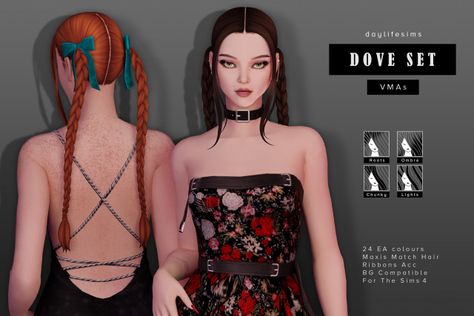 Daylife Sims, Ts4 Mods, Cc Hair, Sims 4 Expansions, Hair Set, New Mods, Sims 4 Dresses, Sims 4 Characters, Sims 4 Mm