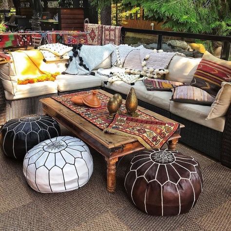 Make a bold statement with our Moroccan leather poufs ottoman. 
Explore our range and shop now through the link below! Moroccan Outdoor, Floor Seating Living Room, Moroccan Pouffe, Pouf Footstool, Morocco Marrakech, Easy Stuffing, Moroccan Leather Pouf, Moroccan Leather, Moroccan Pouf