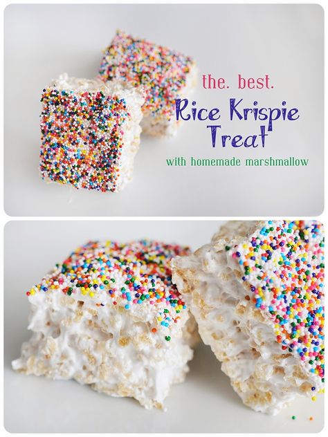 Sprinkle Recipes, Bar Desserts, Perfect Rice, Cereal Bar, Krispy Treats, Krispies Treats, Cereal Treats, Rice Krispy, Homemade Marshmallows