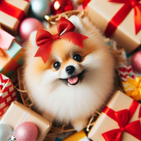 Christmas Pomeranian, Pom Mom, Dog Animation, Pet Christmas, Popular Toys, Cute Cats And Dogs, Dog Pet, Christmas Art, Winter Season