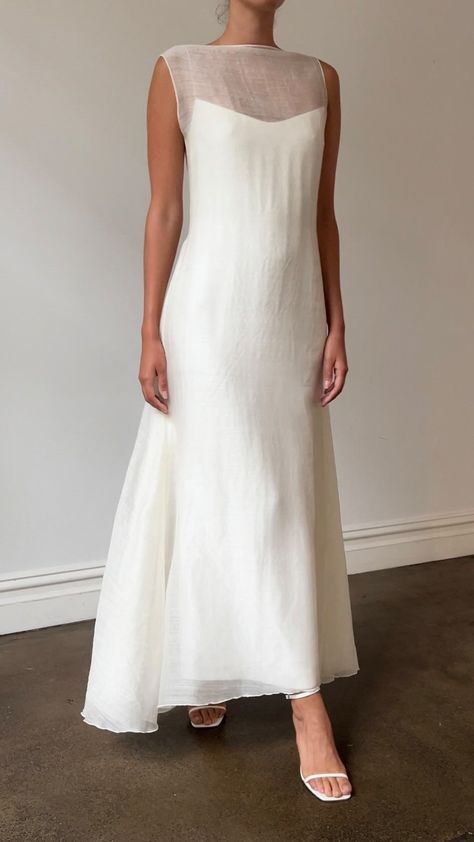 Layered White Dress, Lola Varma Bridal, Wedding Slip Dress, Katherine Tash, Lola Varma, Minimal Bride, Mexican Summer, Effortless Wedding, Minimal Wedding Dress