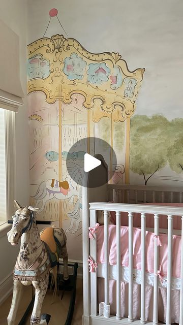 Marilena Madio on Instagram: "The perfect Paris theme nursery ❤️ #wallwear #handpaintedmural #muralist #mural #murals #muralart #wallart #decor #painter #artist #gallerywall #kidsmurals #ladieswhopaint #decorforkids #artistsofInstagram #torontomural #art #urbanart #artwork #love #paris #carousel #nursery #nurserydecor" Carousel Nursery Theme, Madeline Themed Nursery, Paris Themed Nursery, Carousel Nursery, Parisian Nursery, Paris Carousel, Paris Nursery, Carousel Baby, Paris Kids