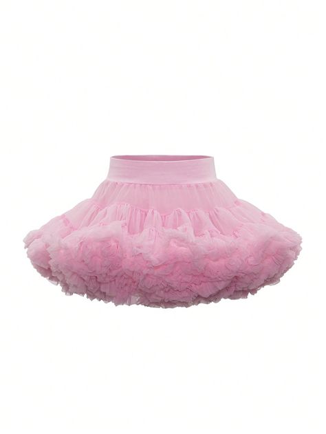 SHEIN Kids FANZEY Toddler Girls' Pink Fluffy Mesh Tutu SkirtI discovered amazing products on SHEIN.com, come check them out! Pink Tutu Skirt, Tule Rok, Shein Kids, Burgundy Skirt, Girls Skirts, Princess Cosplay, Women Crew Socks, Pink Tutu, Half Skirt