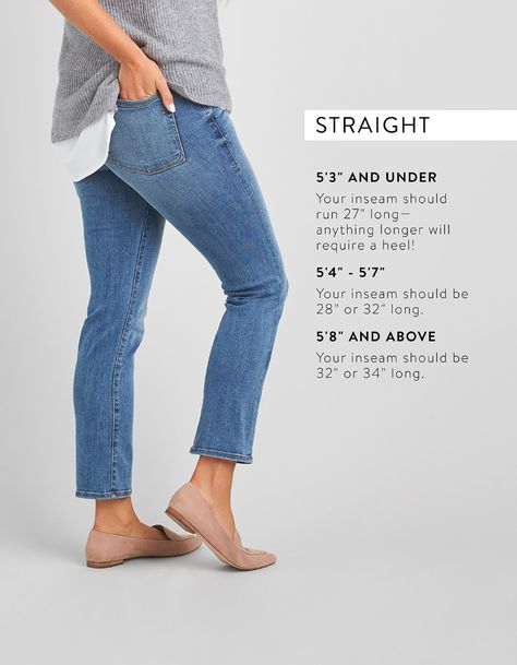 Guide to Denim Inseams for Women | Stitch Fix Style Types Of Jeans, Women Fashion Edgy, Jeans For Short Women, Perfect Jeans, Clothing Hacks, Best Jeans, Autumn Fashion Women, Look Cool, Boyfriend Jeans