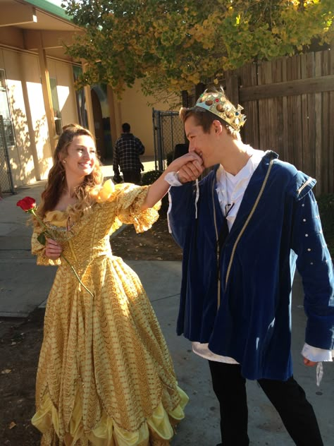 Beauty And Beast Outfits, Modern Beauty And The Beast Costume, Beauty Beast Costume, Beast From Beauty And The Beast Costume, Beauty And The Beast Beast Costume, Beauty And The Beast Halloween Couple, Bell Beauty And The Beast Costume, Belle And Adam Costume, Beauty And The Best Couple Costume