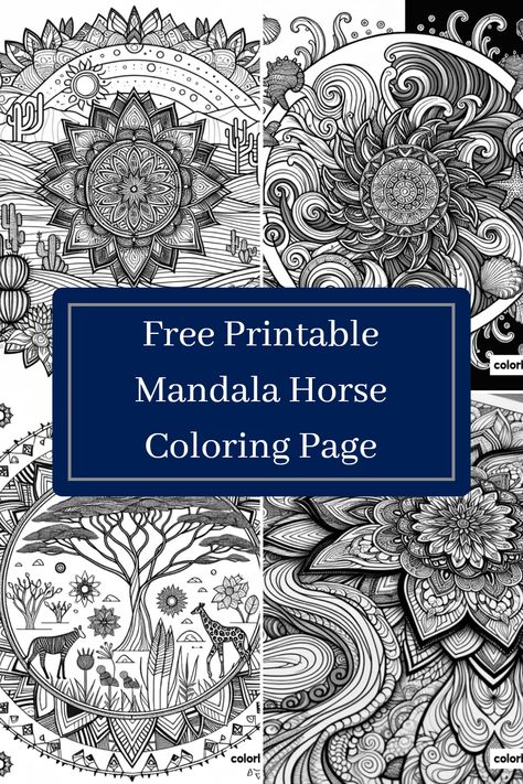 Color your worries away with this free printable mandala horse coloring page! Perfect for both kids and adults, this intricate design features a beautifully patterned horse at the center, framed by a decorative circle filled with various shapes to bring to life with your favorite colors. Dive into creative relaxation and enjoy coloring detailed scenes, from desert animals to oceanic adventures! Download this delightful art page today and experience the calming effects of coloring while enhancing your artistic skills. Mandala Horse, Dover Coloring Pages, Jungle Coloring Pages, Forest Coloring Pages, Printable Mandala, Enchanted Forest Coloring, Desert Animals, Horse Coloring Pages, Forest Color