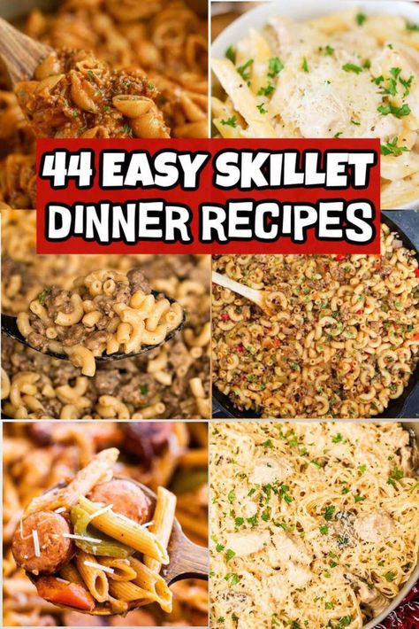 Electric Skillet Recipes Easy, Easy Cast Iron Skillet Recipes, Easy Skillet Recipes, Dinner One Pot, Skillet Recipes Dinner, Cast Iron Skillet Recipes Dinner, Easy Chicken Tetrazzini, Easy Skillet Dinner, Family Friendly Dinner Recipes