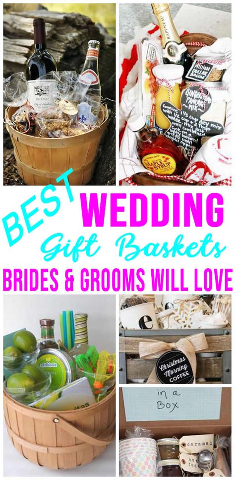 BEST Wedding Gift Baskets! DIY Wedding Gift Basket Ideas - For Bride and Groom - Couples - Creative - Unique - Cheap - Kitchen - Alcohol- Cleaning Supplies - Honeymoon Wedding Gift Basket Ideas, Honeymoon Gift Baskets, Bride Gift Basket, Wedding Gift Basket, Creative Bridal Shower Gifts, Unique Bridal Shower Gifts, Homemade Wedding Gifts, Gifts For Bride, Bridal Shower Gifts For Bride