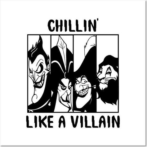 Chillin Like A Villain, Disney Silhouette Art, Villains Party, Disney Inspiration, Disney Silhouette, Needle Punch, Disney Coloring Pages, Disney Crafts, Disney Stuff