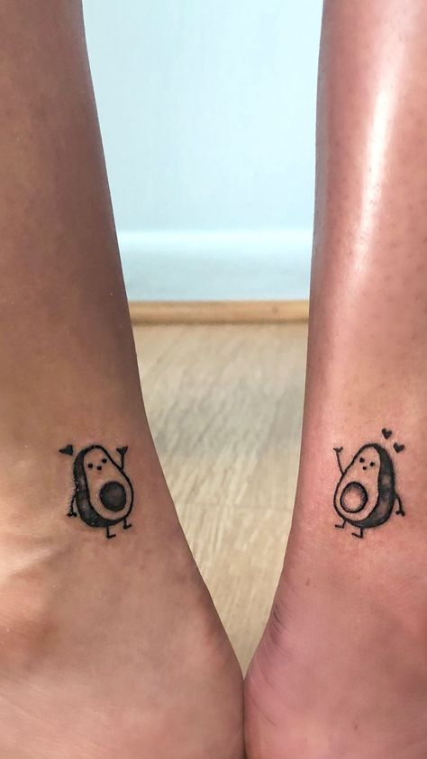 Avocado Tattoos, Avocado Tattoo, Lotusblume Tattoo, Matching Bff Tattoos, Cute Matching Tattoos, Matching Friend Tattoos, Vogel Tattoo, Fruit Tattoo, Tattoo Placements