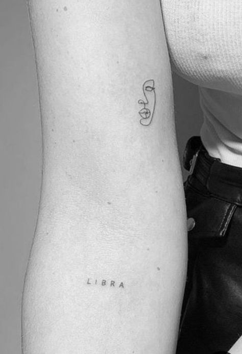 Minimalistic Font Tattoo, Tattoos Near Elbow, Libra Word Tattoo, Tattoo Placement Inner Arm, Small Inner Elbow Tattoo, Elbow Tattoo Words, Dainty Writing Tattoo, Writing Tattoos For Women On Arm, Indecisive Tattoo