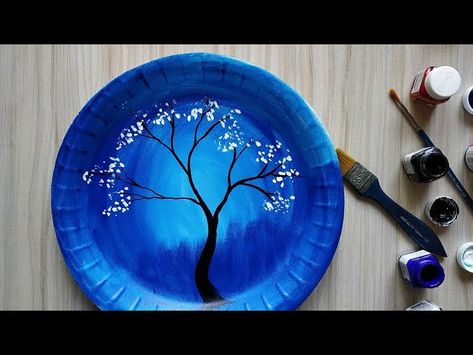 Thermocol Plate Craft, Paper Plate Decoration Ideas, Painting On Clay Plates, Painting Ideas On Plates, Easy Plate Painting Ideas, Painting On Thermocol, Paper Plate Painting Ideas, Painting On Plates Acrylic, Hand Painted Plates Ideas