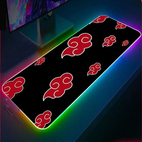 Anime RGB Gaming Mouse Pad3 Patternsanime RGB Gaming Desk | Etsy Cloud Anime, Gaming Keyboard And Mouse, Light Anime, Cool Desk, Anime Mouse Pad, Anime Mouse, Rubber Texture, Gaming Desk Mat, Red Cloud