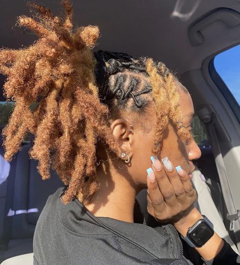 Loc Style Half Up Half Down, Half Up Half Down Loc Styles, Loc Goddess, Dreadlocks Styles, Loc Hairstyles, Short Locs Hairstyles, Dreadlock Style, Loc Journey, Curly Girl Hairstyles