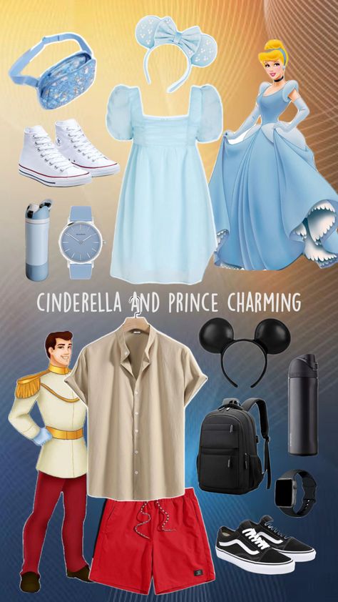 couple’s disney outfit for cinderella and price charming Prince Charming Disneybound, Disneyland Couples Outfits, Bonnaroo Outfits, Cinderella And Prince, Disney Park Outfit, Disney Bound Outfits Casual, Disney Trip Outfits, Disney Princess Outfits, Cinderella And Prince Charming