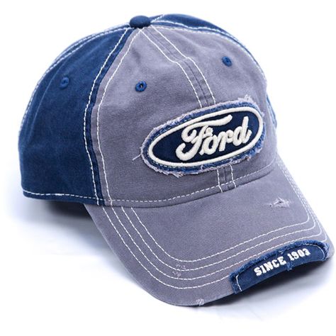 Ford cap with distressed visor and front panel patch Streetwear Caps, Ford Girl, Swag Hats, Hat Aesthetic, Cap Outfit, Luxury Hats, Men Stuff, Vintage Baseball Caps, Cap Collection