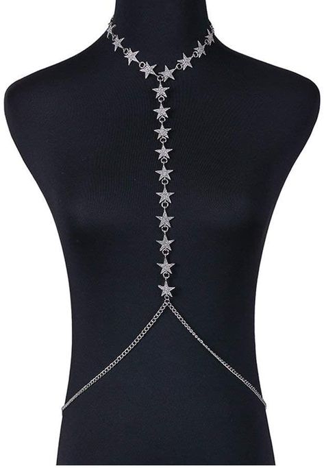 AmazonSmile: Elegant Luxury Harness Bikini Simple Choker Star Bralette Body Chains Belly Body Chain Jewelry Silver for Women Beach Accessories: Arts, Crafts & Sewing Body Chain Harness, Simple Choker, Rhinestone Bra, Chain Bra, Body Chains, Women Beach, Proposal Engagement, Belly Chain, Body Chain Jewelry