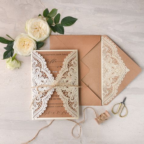 Boho Pins: Top 10 Pins of the Week - Lace Weddings Stationary Photoshoot, Indian Wedding Cards Handmade, Wedding Checklist Budget, Lace Invitations, Budget Wedding Invitations, Indian Wedding Cards, Wedding Cards Handmade, Wedding Expenses, Country Wedding Invitations